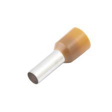 CF-708122 Insulated Wire Ferrule, Brown, 8 Ga (10mm sq), 0.47" (12mm) Pin Length (100 MIN)