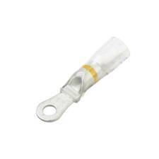CF-983145 Clear-View Heat Shrink & Crimp Ring Terminal, 1/4" Stud, Yellow Stripe, 12-10 Ga (10 MIN)