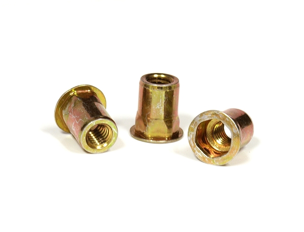 CF-10F1IHFSY 10-32 x Grip 1 Steel Zinc Yellow Half Hex Rivet Nut