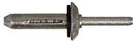 RV6605-9-10W RV6605-9-10W BULB-TITE 9/32" X 1.340" (.250-.625 GRIP) ALUM-ALUM LARGE FLANGE HEAD W/WASHER