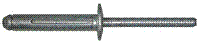 RV6602-6-8 RV6602-6-8 BULB-TITE 3/16" X 1.000" (.250-.500 GRIP) ALUM-ALUM LOW PROFILE FLAT HEAD