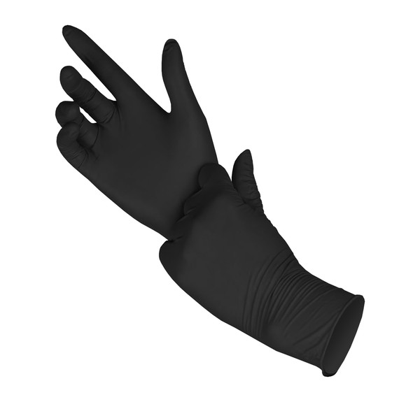 M01007 PROFERRED DISPOSABLE NITRILE GLOVES POWDER-FREE - M (BLACK) 5MIL