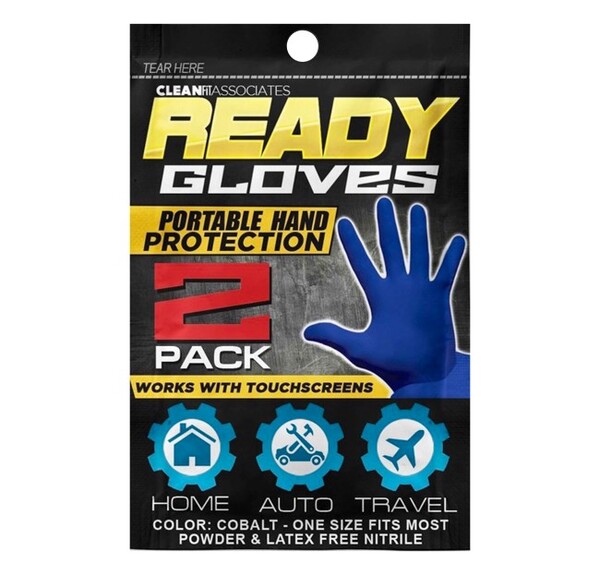 M02029 CLEAN-FIT DISPOSABLE NITRILE GLOVES-POWDER-FREE (2PC PACK) - L (COBALT) 3MIL