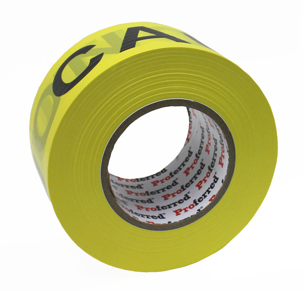 M25010 YELLOW BLACK CAUTION TAPE - 2.8IN X 1000FT, 0.035MM (1.3MIL) CAUTION TAPE