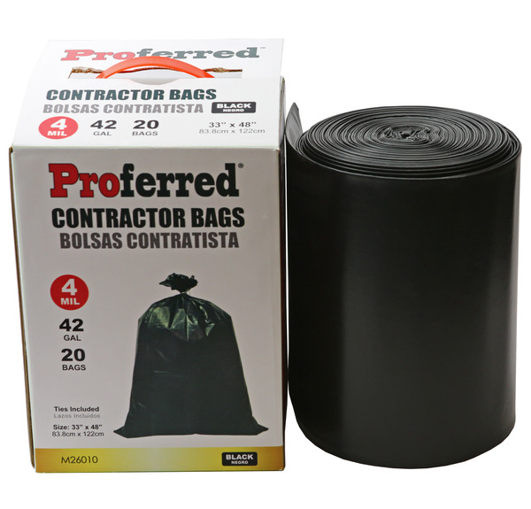 M26010 CONTRACTOR BAGS - 4 mil, 42 Gallon (20 count)
