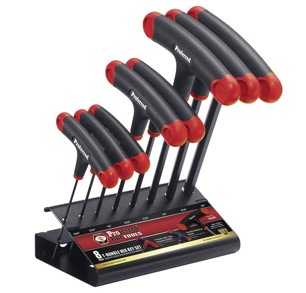 T34001 PROFERRED T-HANDLE HEX KEY SET - 8 PIECE (SAE 5/64"-3/8") SAE