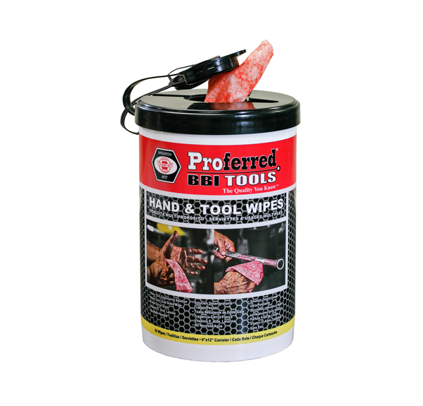 T99001 USA PROFERRED HAND & TOOL WIPES CANISTER - 82 Wipes Per Can