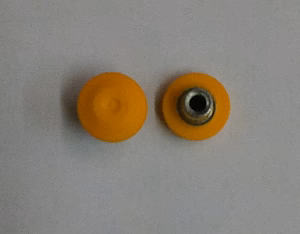 5/16-18X1/2 POLY-SEAL BARB T-NUT ENCAP HERTZ YELLOW /ENCAPSULATED