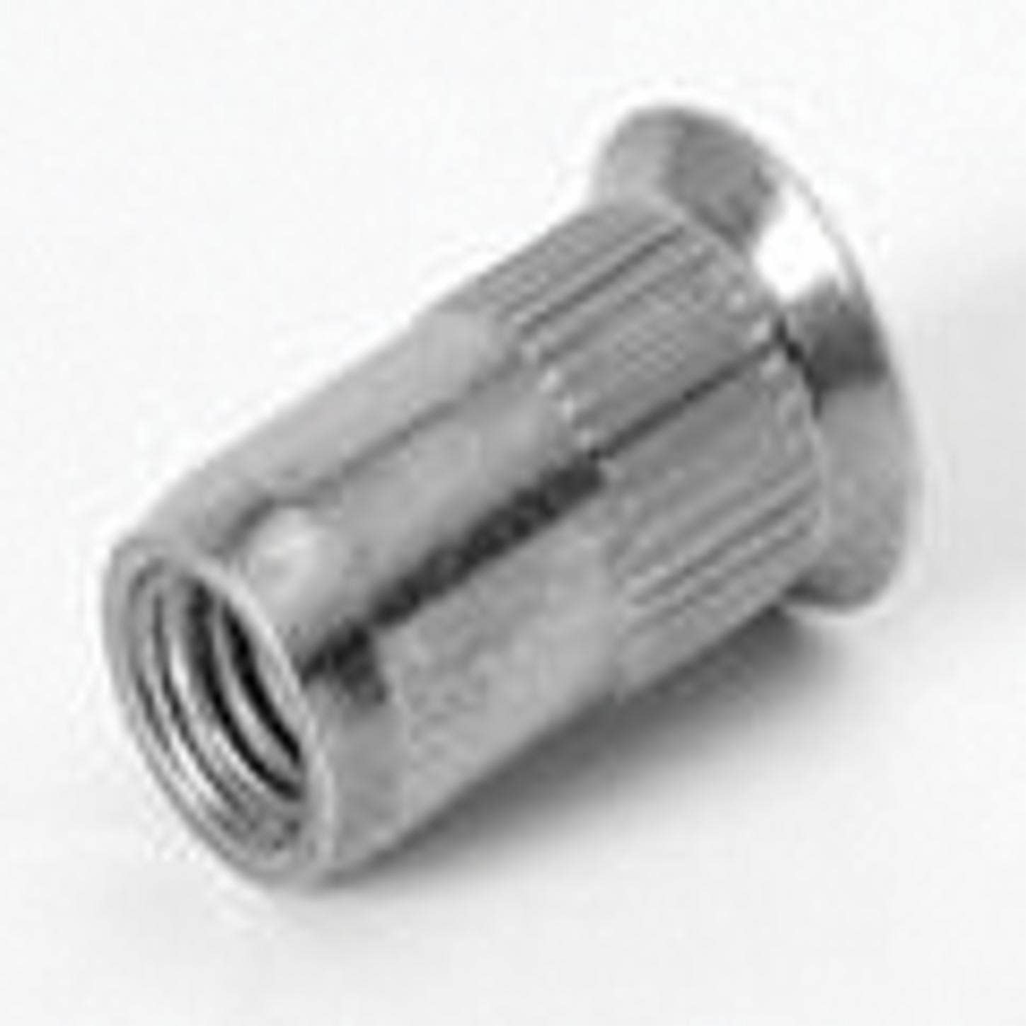 TU-SM8UFO65R, Rivetnut Insert, M8x1.25 ISO-5H (4.50-6.50mm Grip) Round Body Ribbed, Countersunk He