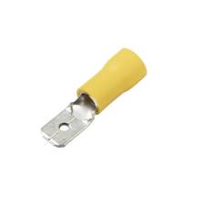 CF-433005 Vinyl Push-On Terminal, Male, Partially-Insulated, .250", Yellow, 12-10 Ga (100 MIN)