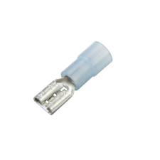 Nylon Push-On Terminal, Female, Partially Insulated, .187&quot;, Blue, 16-14 Ga (100 MIN)