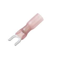 Heat Shrink &amp; Crimp Spade Terminal, 6 Stud, Red, 22-18 Ga (10 MIN)