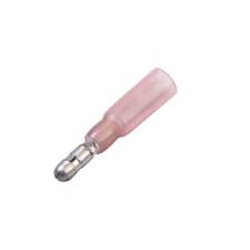 Heat Shrink &amp; Crimp Bullet Terminal, Male, .157&quot;, Red, 22-18 Ga (10 MIN)