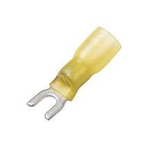 Heat Shrink &amp; Crimp Spade Terminal, 6 Stud, Yellow, 12-10 Ga (10 MIN)