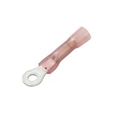 Lead-Free Heat Shrink, Crimp, &amp; Solder Ring Terminal, 6 Stud, Red, 22-18 Ga (10 MIN)