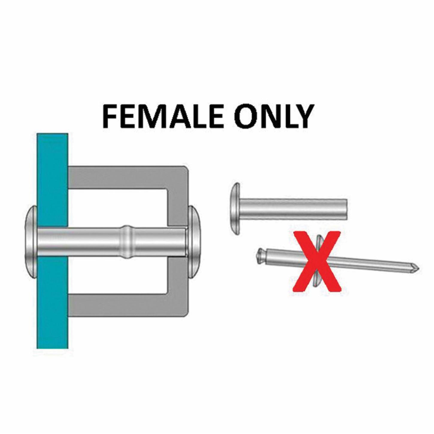 Huck Auto-Clamp STA812J Mate Rivet; 1/4 Inch (0.250 Inch), (0.625 - 0.750 Inch Grip), Large Flange