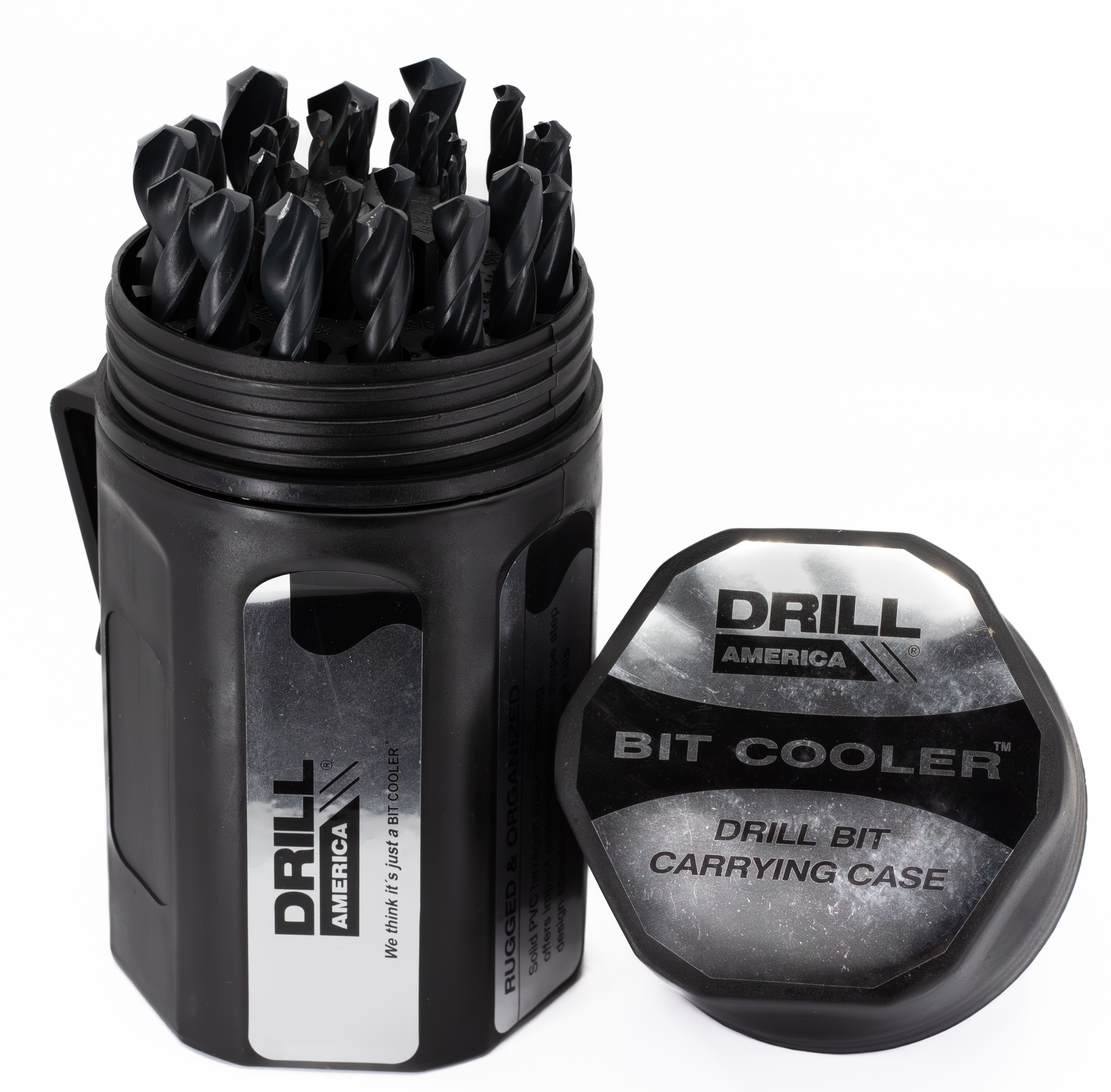 29 Piece HSS Black Oxide Drill Bit Set, 1/16" - 1/2", Round Bit Cooler Case, D/A Series