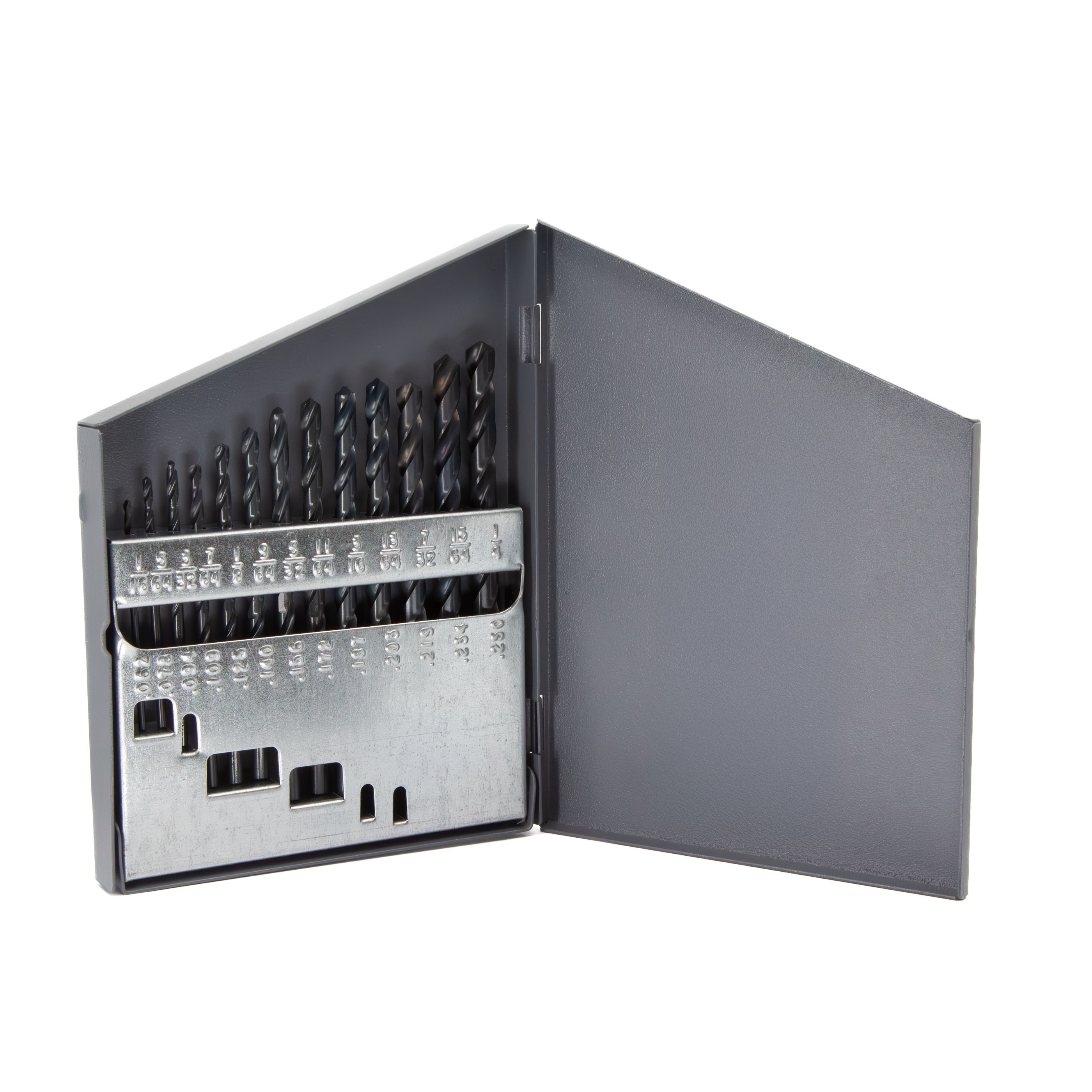 13 HSS Left Hand Jobber Length Drill Bit Set, 1/16" - 1/4"