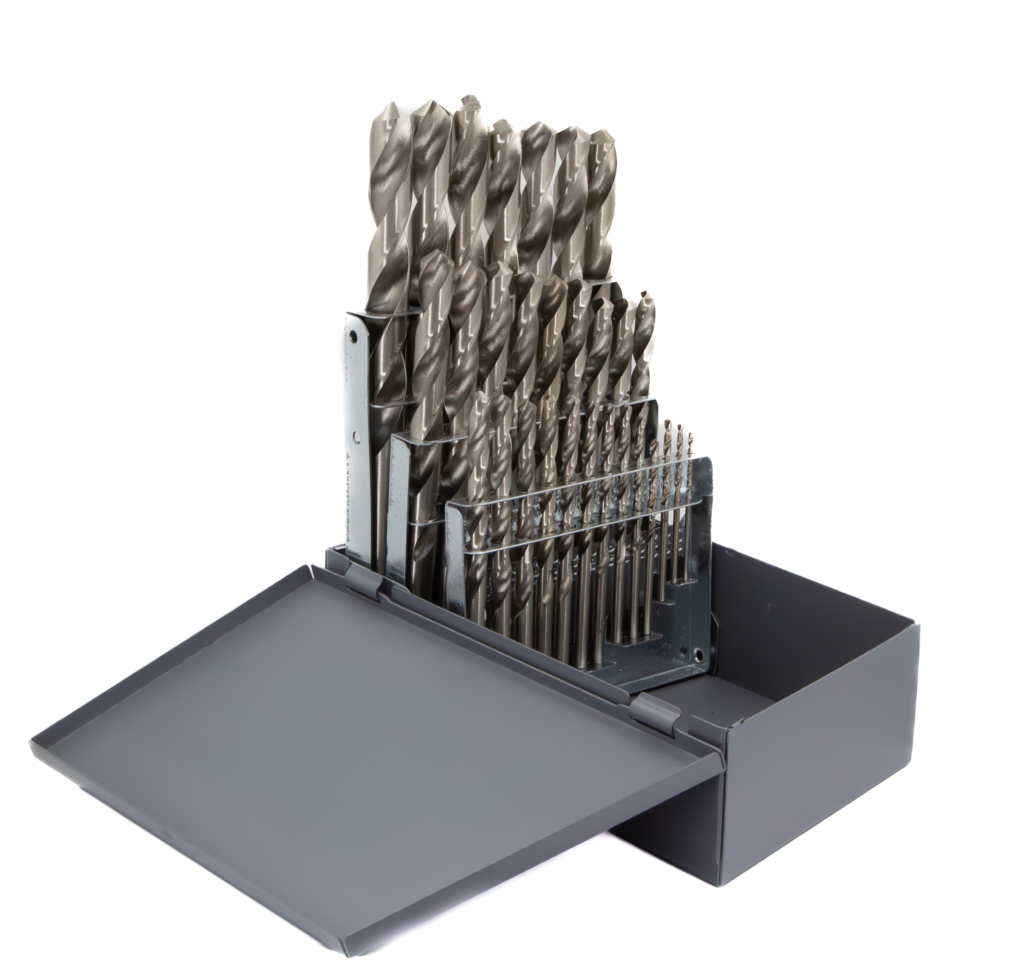 15 Piece HSS Polished Jobber Length Drill Bit Set, 1/16" - 1/2"