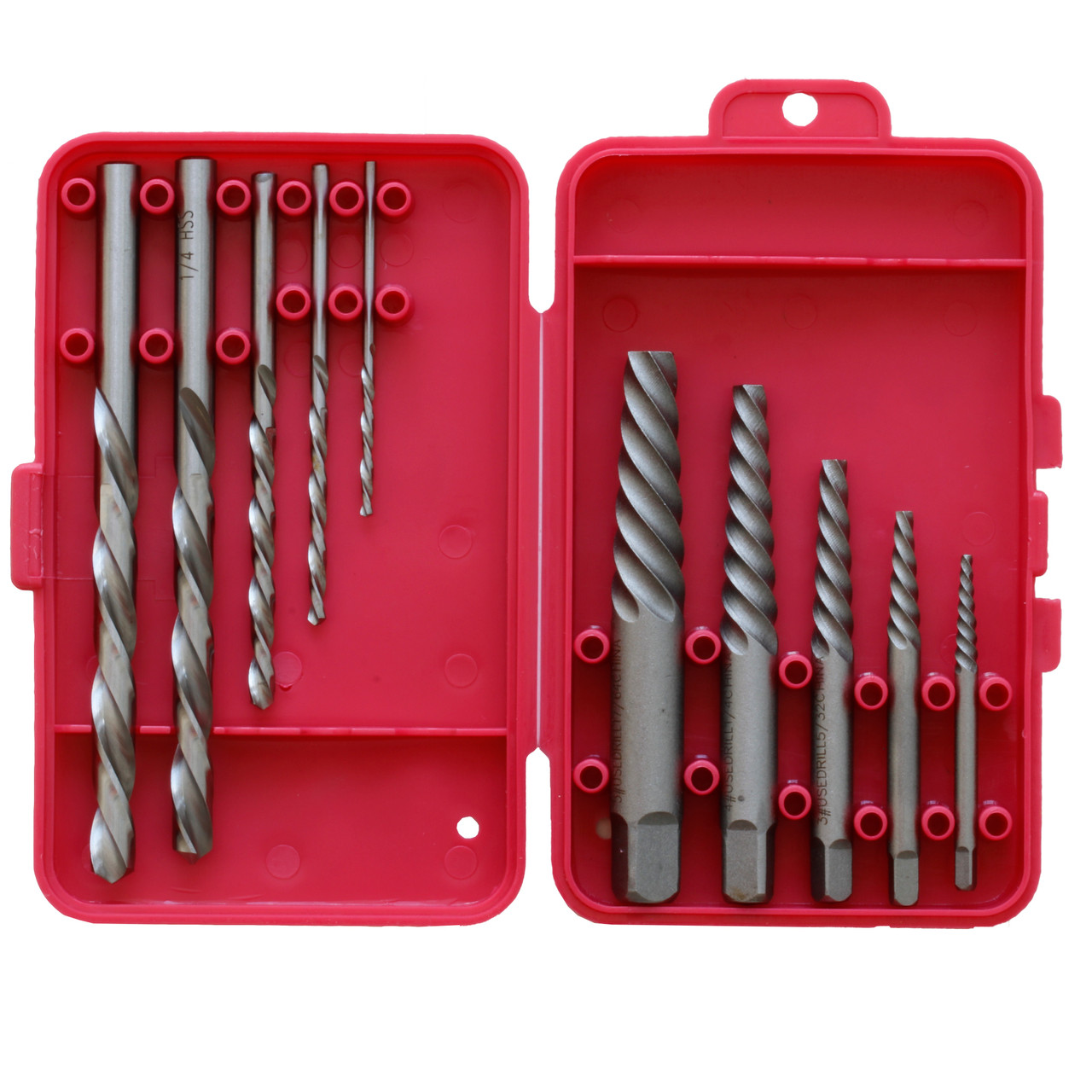 #1-5 Carbon Steel Spiral Flute Screw Extractor Set with Drills