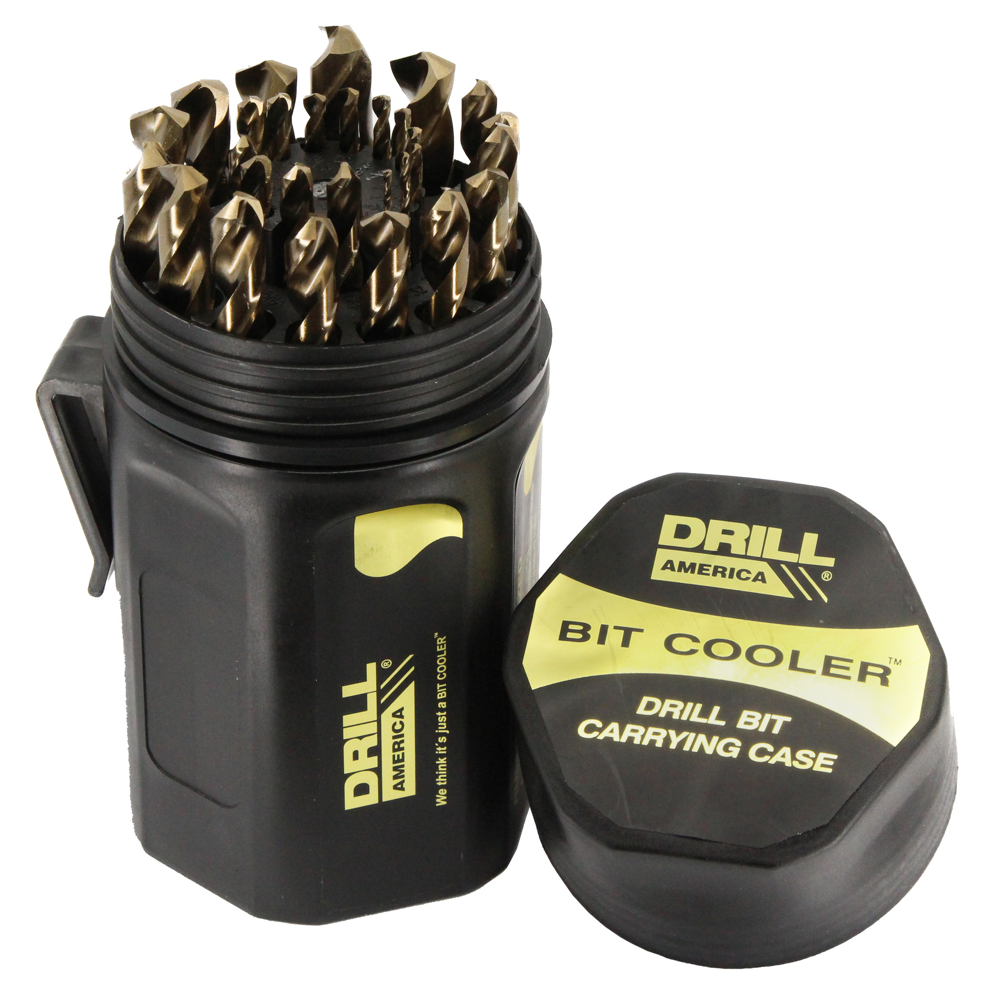 29 Piece Cobalt Jobber Length Drill Bit Set, 1/16" - 1/2", Round Bit Cooler Case, DWDCO Series