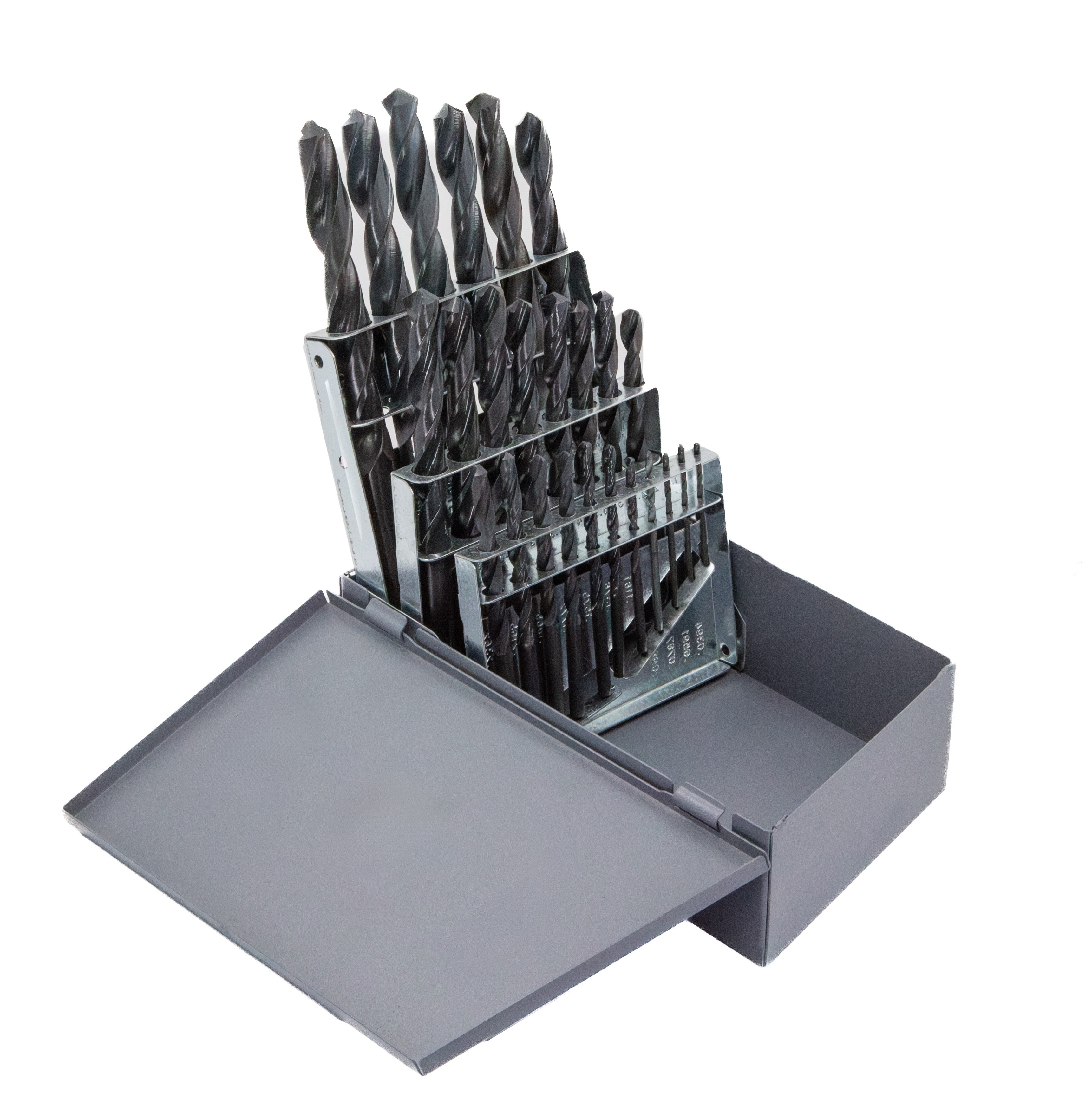 25 Piece HSS Black Oxide Jobber Length Drill Bit Set, DWDN, 1.00mm - 13.00mm