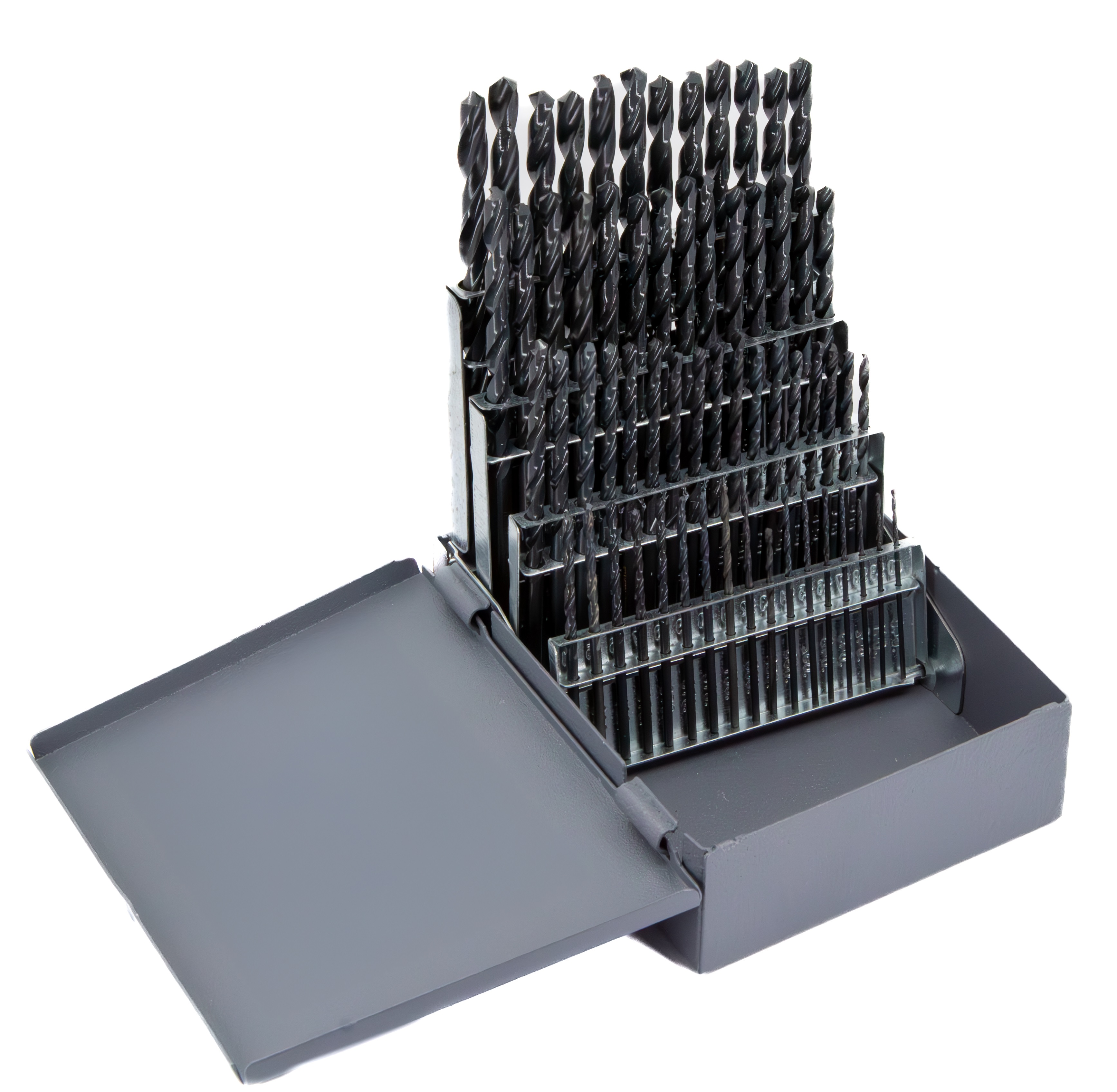 60 Piece HSS Black Oxide Jobber Length Drill Bit Set, DWDN, #1 - #60