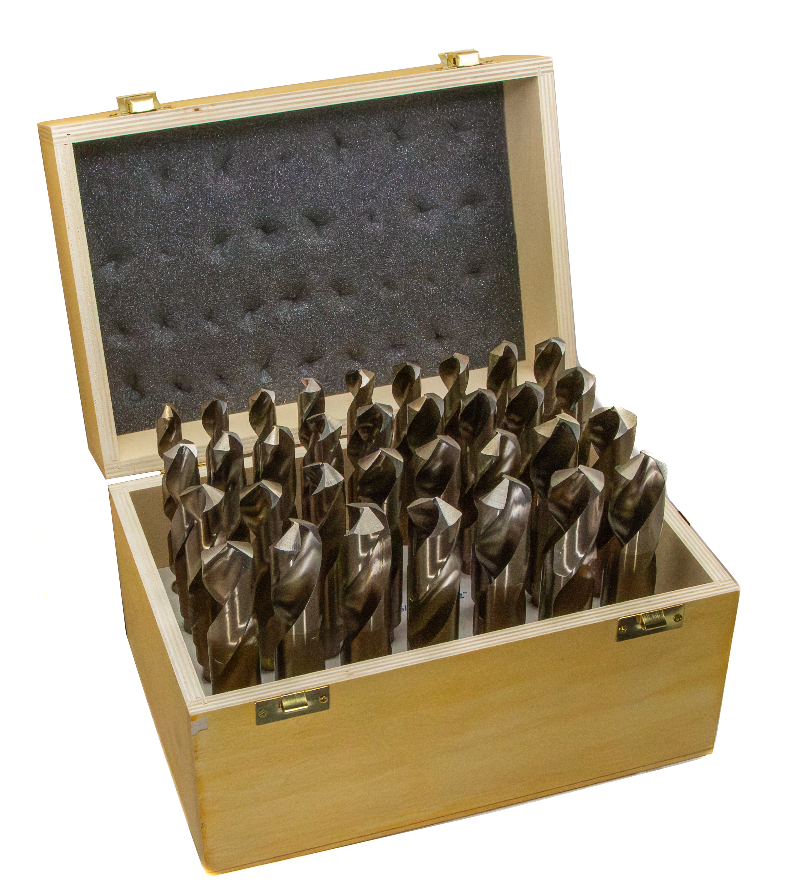 33 Piece Cobalt Drill Bit Set with Reduced 1/2" Shank, 1/2" - 1", Wood Case, DWDCO