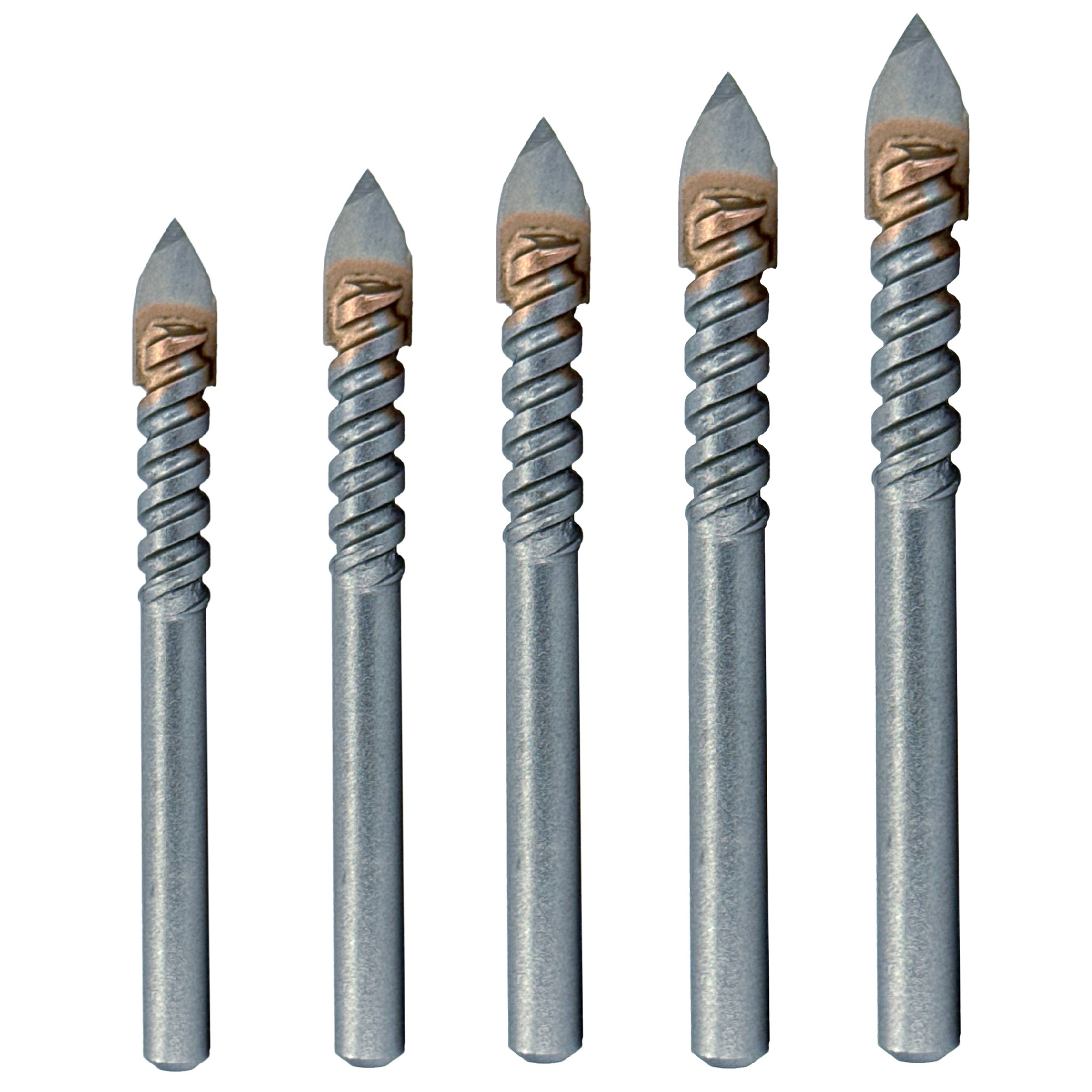 5 Piece Carbide Tipped Glass &amp; Tile Drill Bit Set
