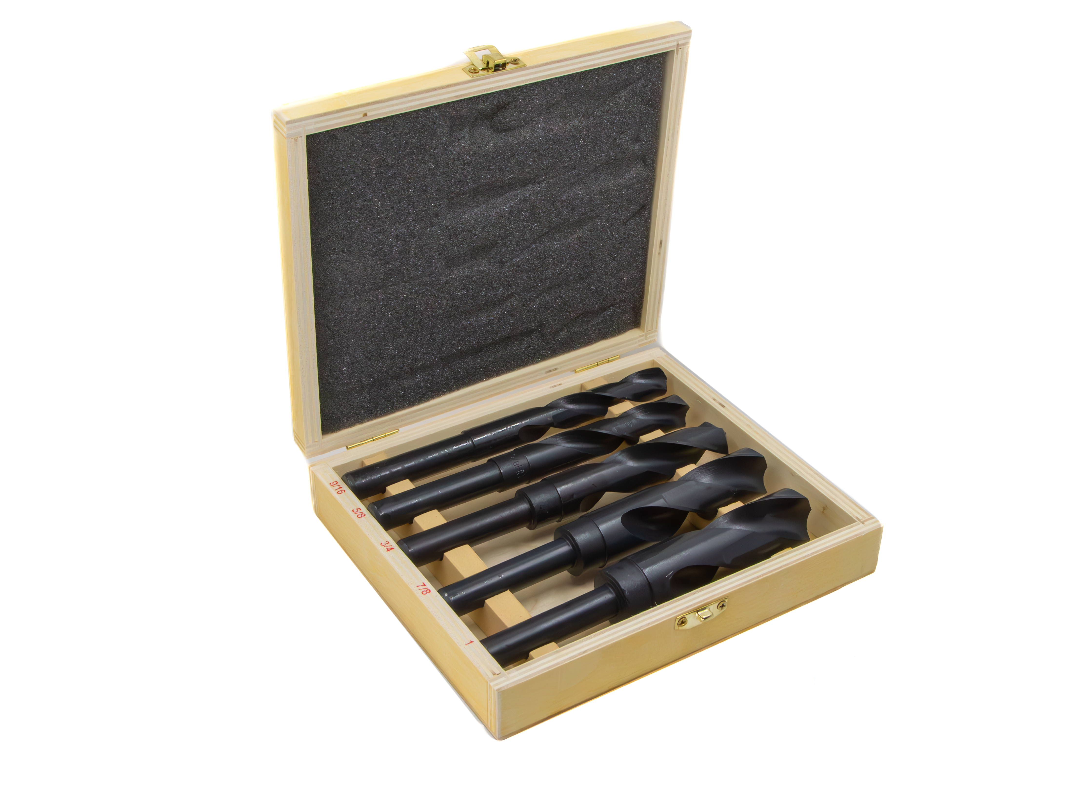 5 Piece HSS Black Oxide Reduced Shank HSS Drill Bit Set, 9/16" - 1"