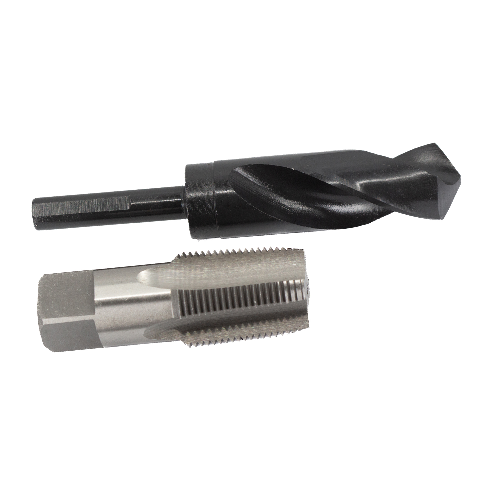 1" Carbon Steel NPT Pipe Tap and 1-5/32" HSS Drill Bit Kit