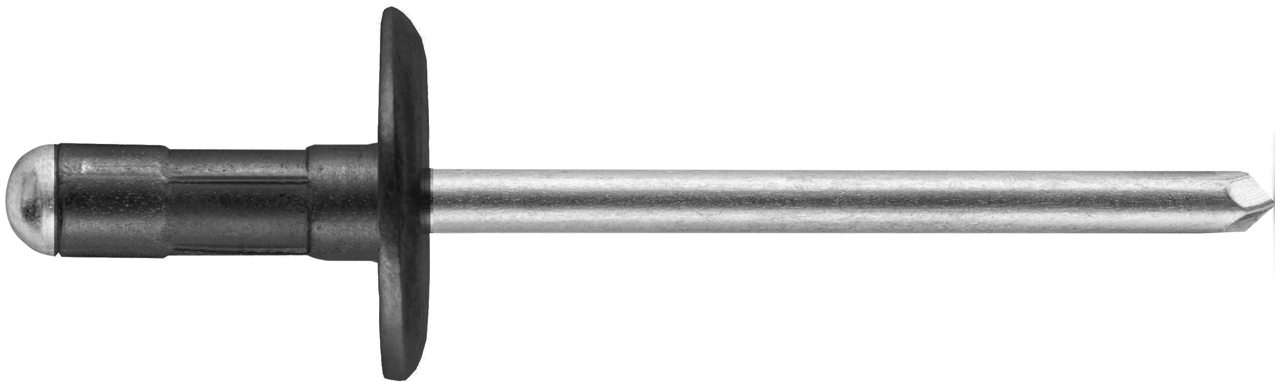 3/16 X (.062/.250 MULTIGRIP) ALUM/SS LRG FL BLIND BLACK ANODIZE, ROHS COMPLIANT