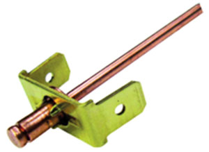 CF-/BBS52/SPIKE/TAB2 5/32" X .300 (.062 GRIP) COPPER/STL, COPPER PLATED MANDREL, SPIKED TAB RIVET - 2TAB