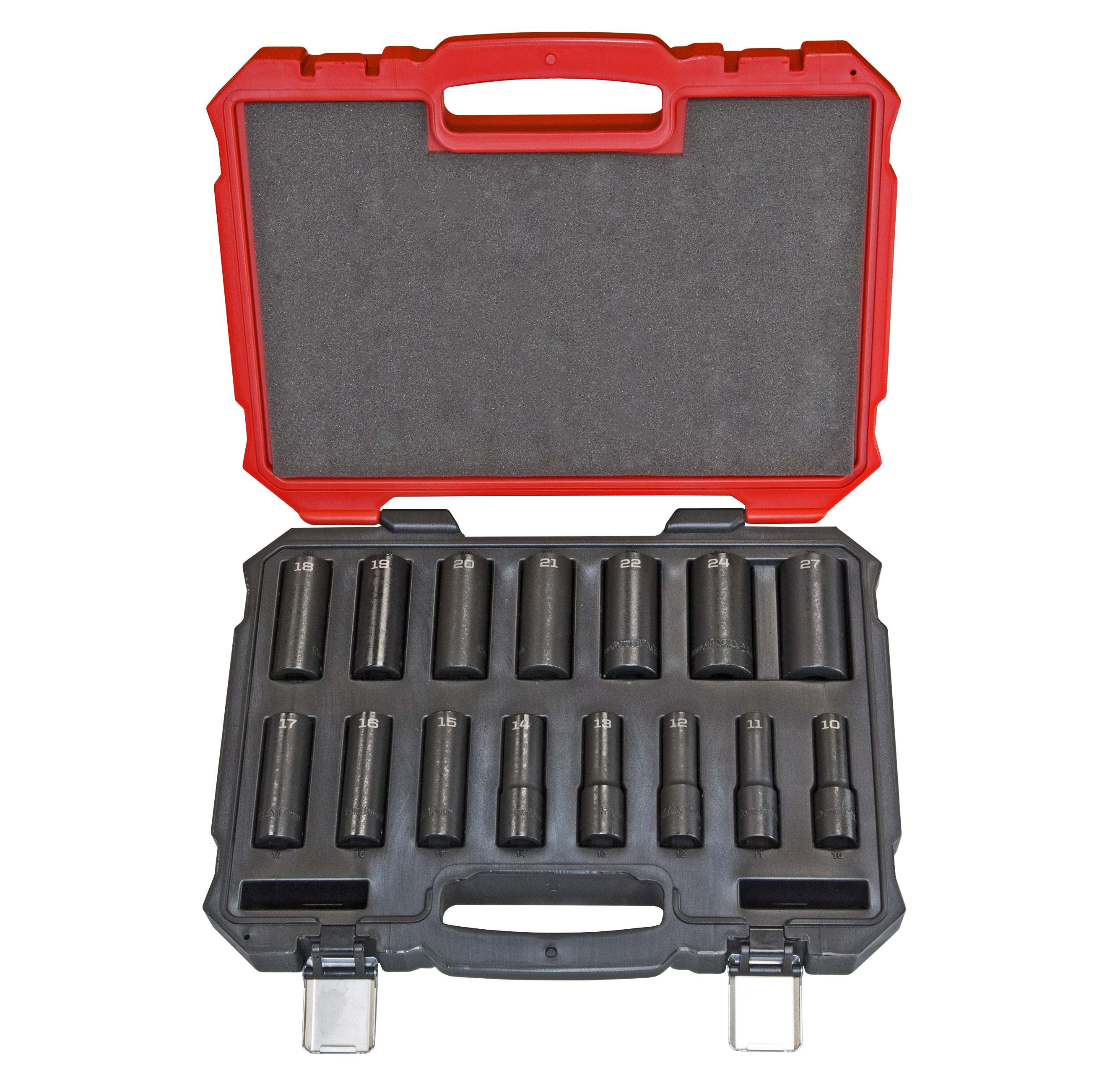 S12101 PROFERRED 1/2" DRIVE IMPACT METRIC SOCKET SET - 15 PIECE 6 POINT DEEP IMPACT Metric