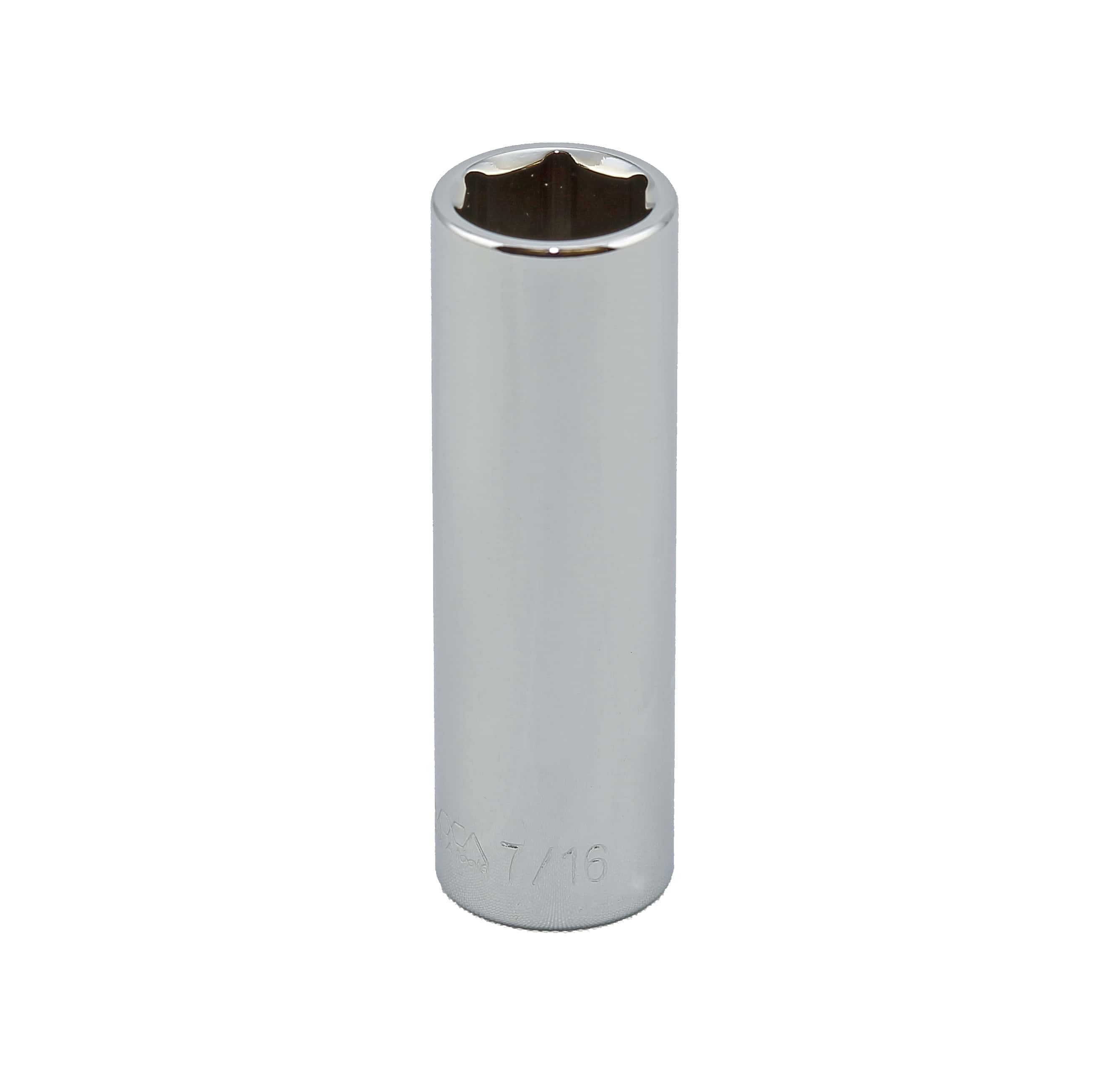 S15114 1/4" DRIVE SAE SOCKET - 7/16" DEEP 6 Point