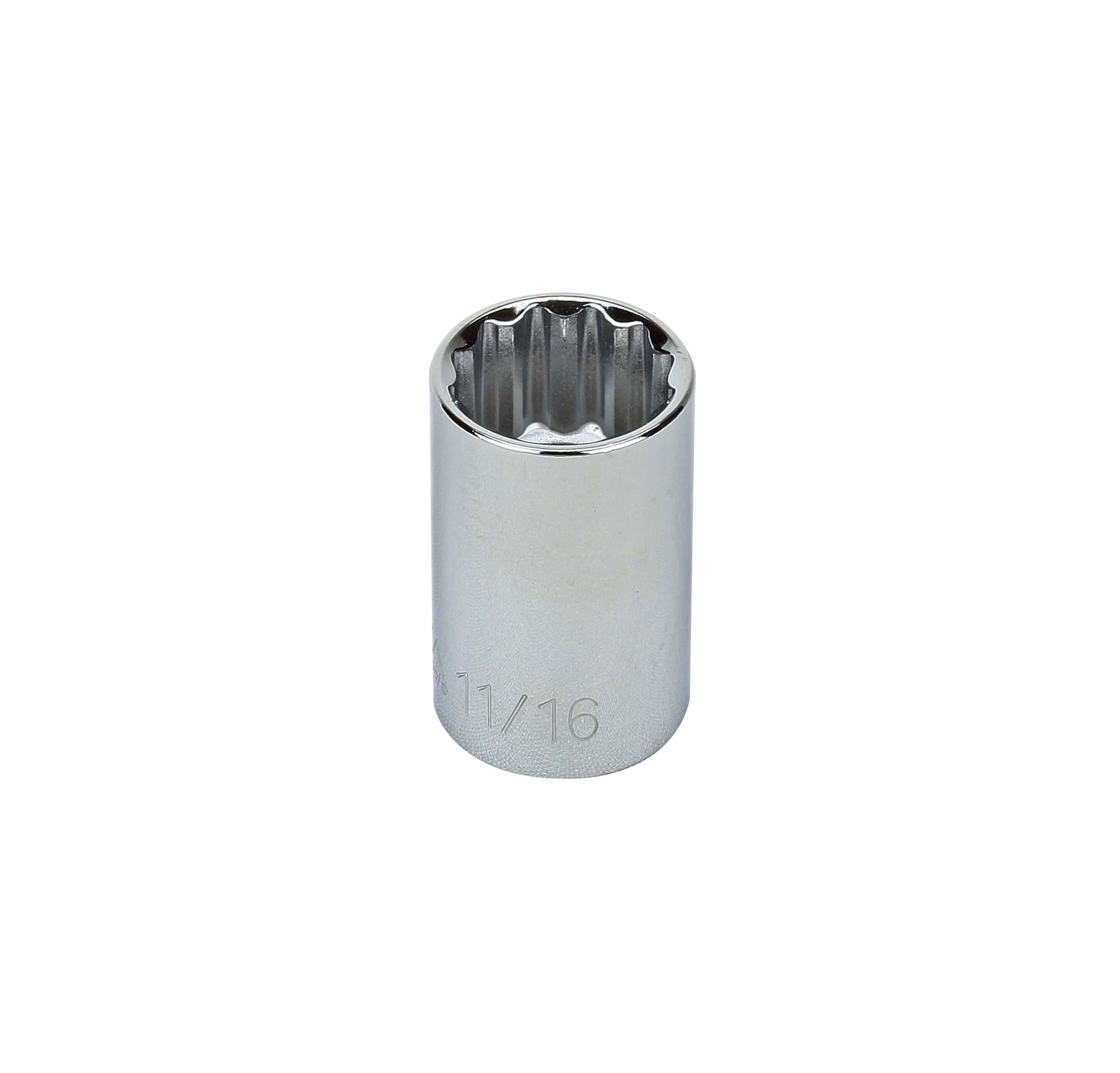 S23222 1/2" DRIVE SAE SOCKET - 11/16" STANDARD 12 Point