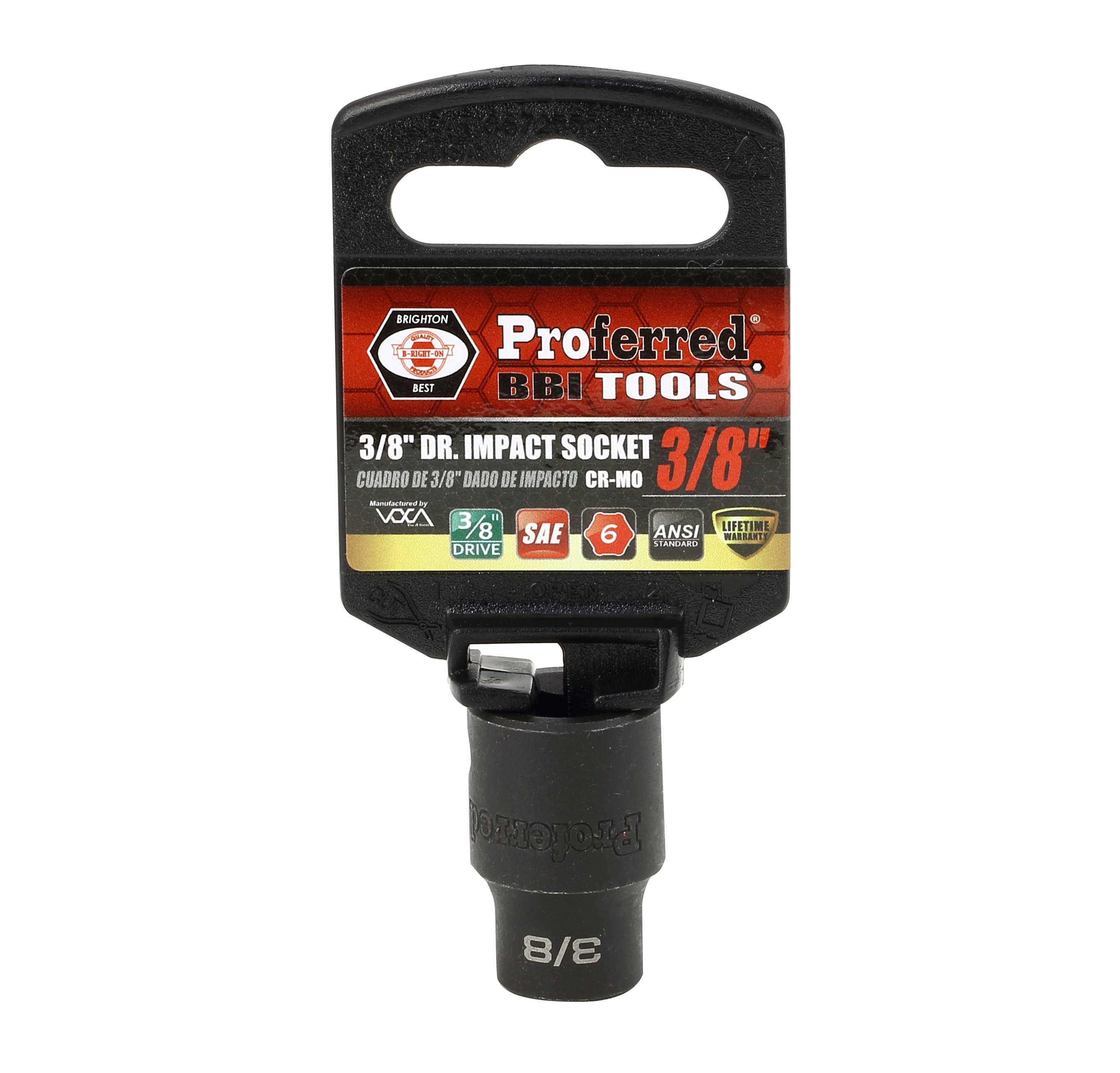 IMPACT 3/8&quot; DRIVE SAE SOCKET - 3/8&quot; IMPACT 6 Point
