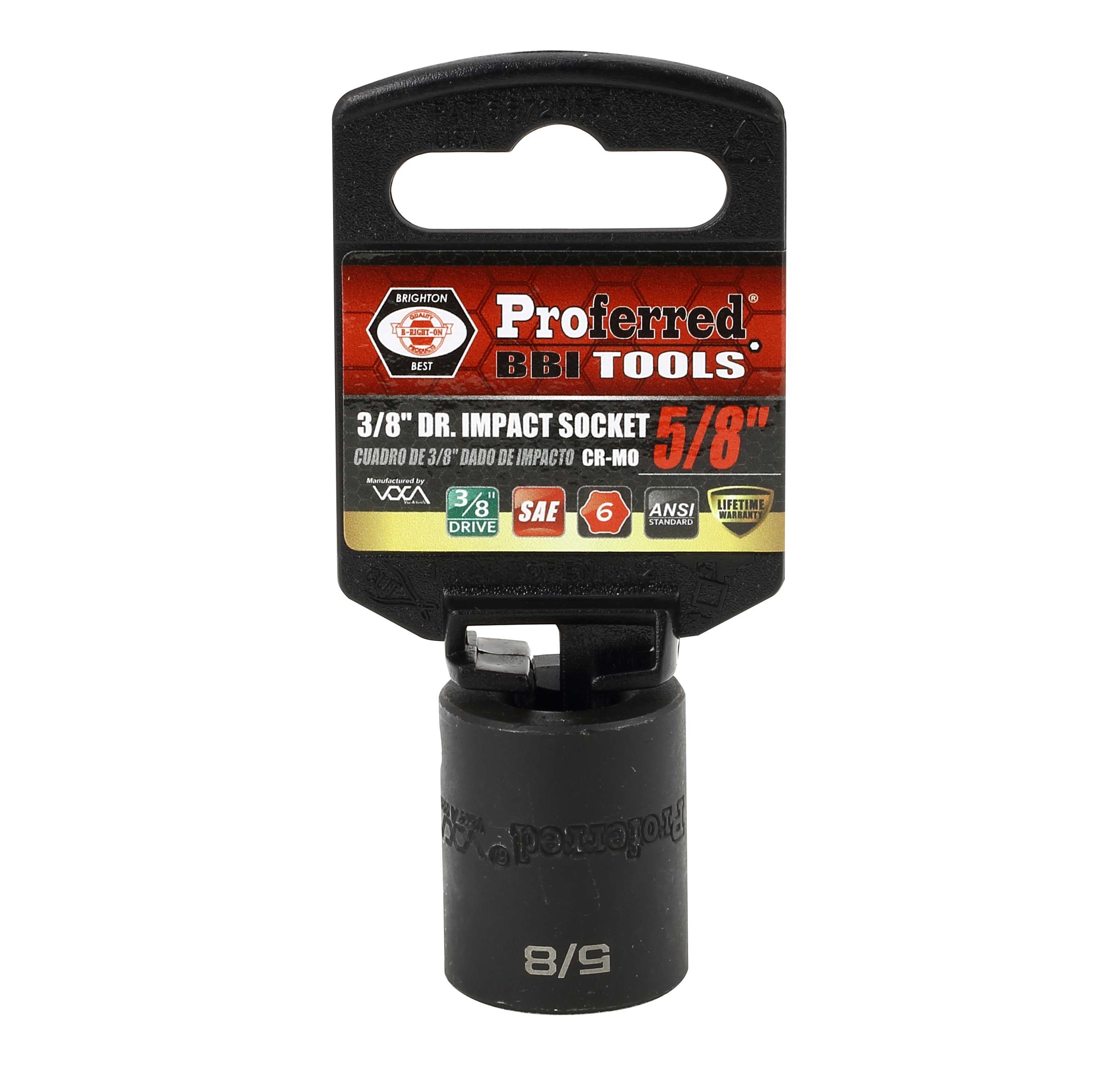 IMPACT 3/8&quot; DRIVE SAE SOCKET - 5/8&quot; IMPACT 6 Point