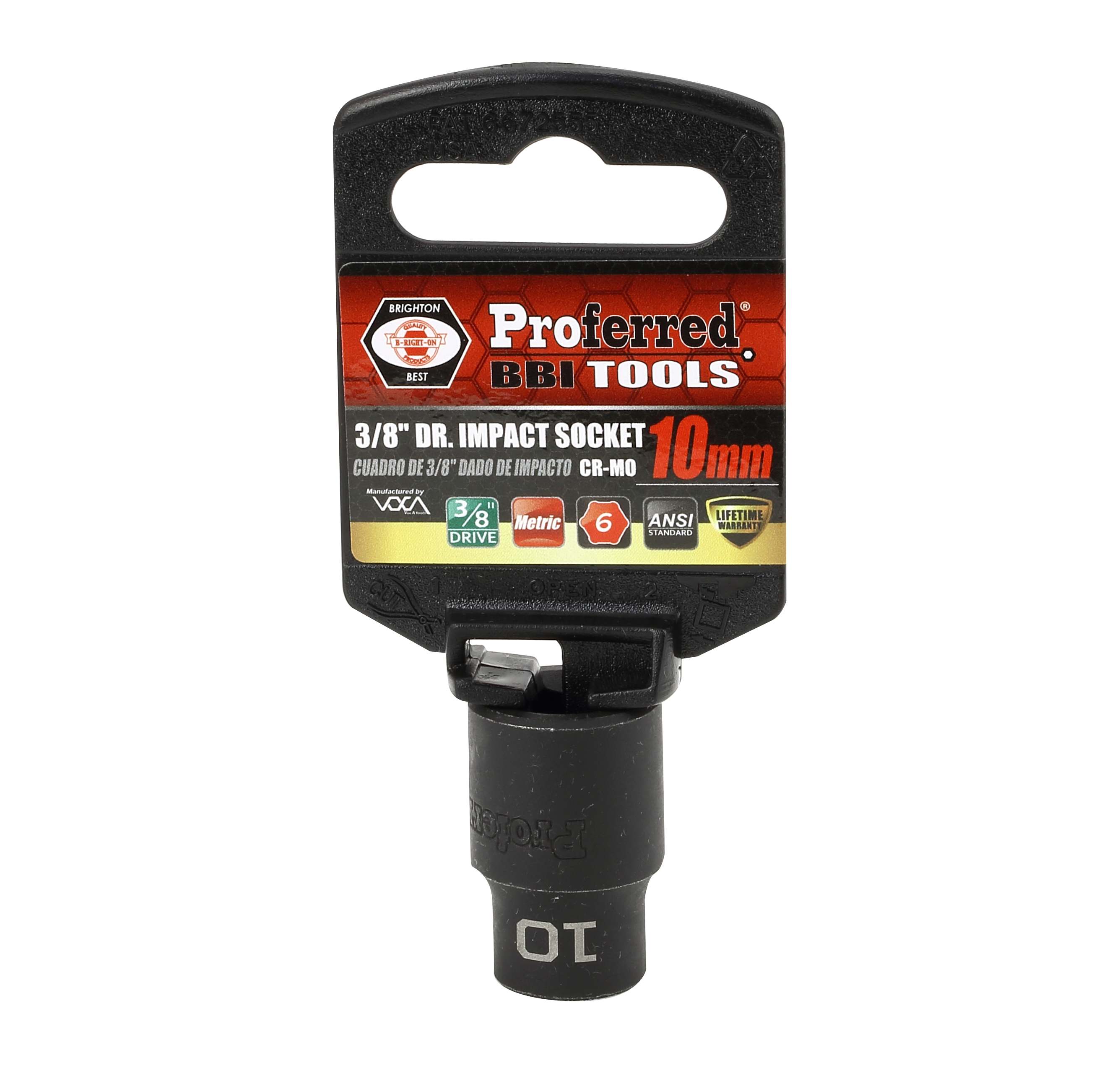 IMPACT 3/8&quot; DRIVE METRIC SOCKET - 10 MM IMPACT 6 Point