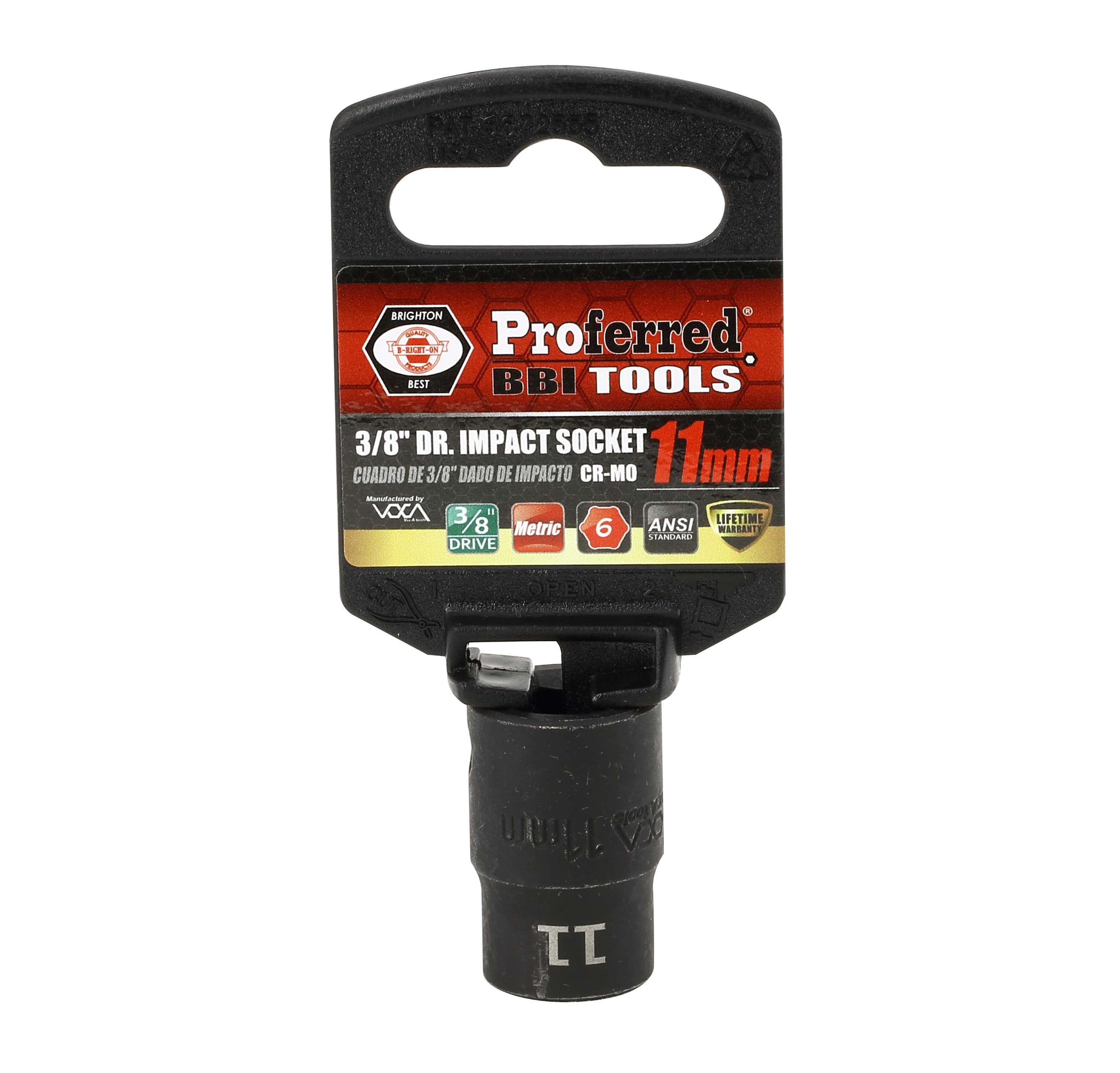 IMPACT 3/8&quot; DRIVE METRIC SOCKET - 11 MM IMPACT 6 Point