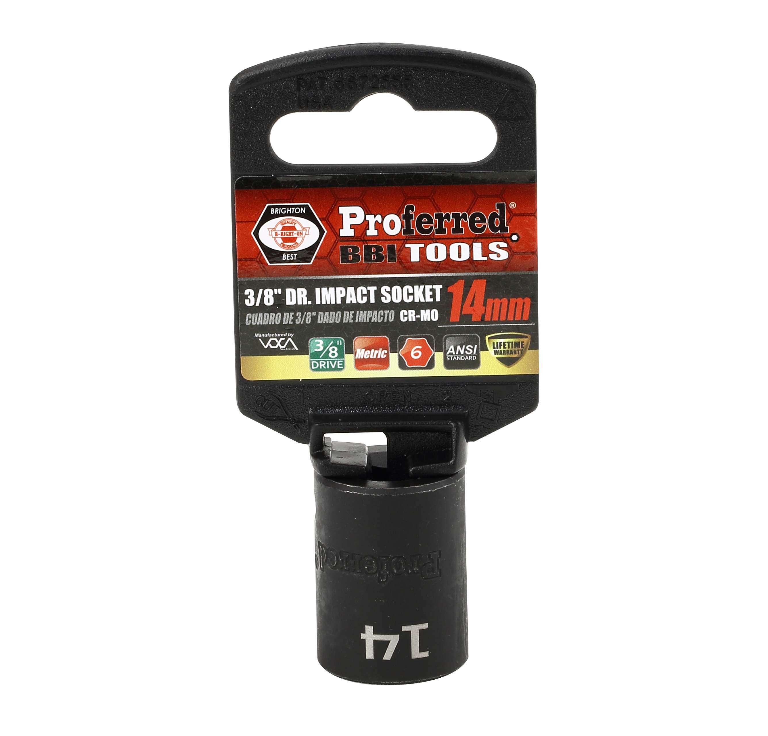 IMPACT 3/8&quot; DRIVE METRIC SOCKET - 14 MM IMPACT 6 Point