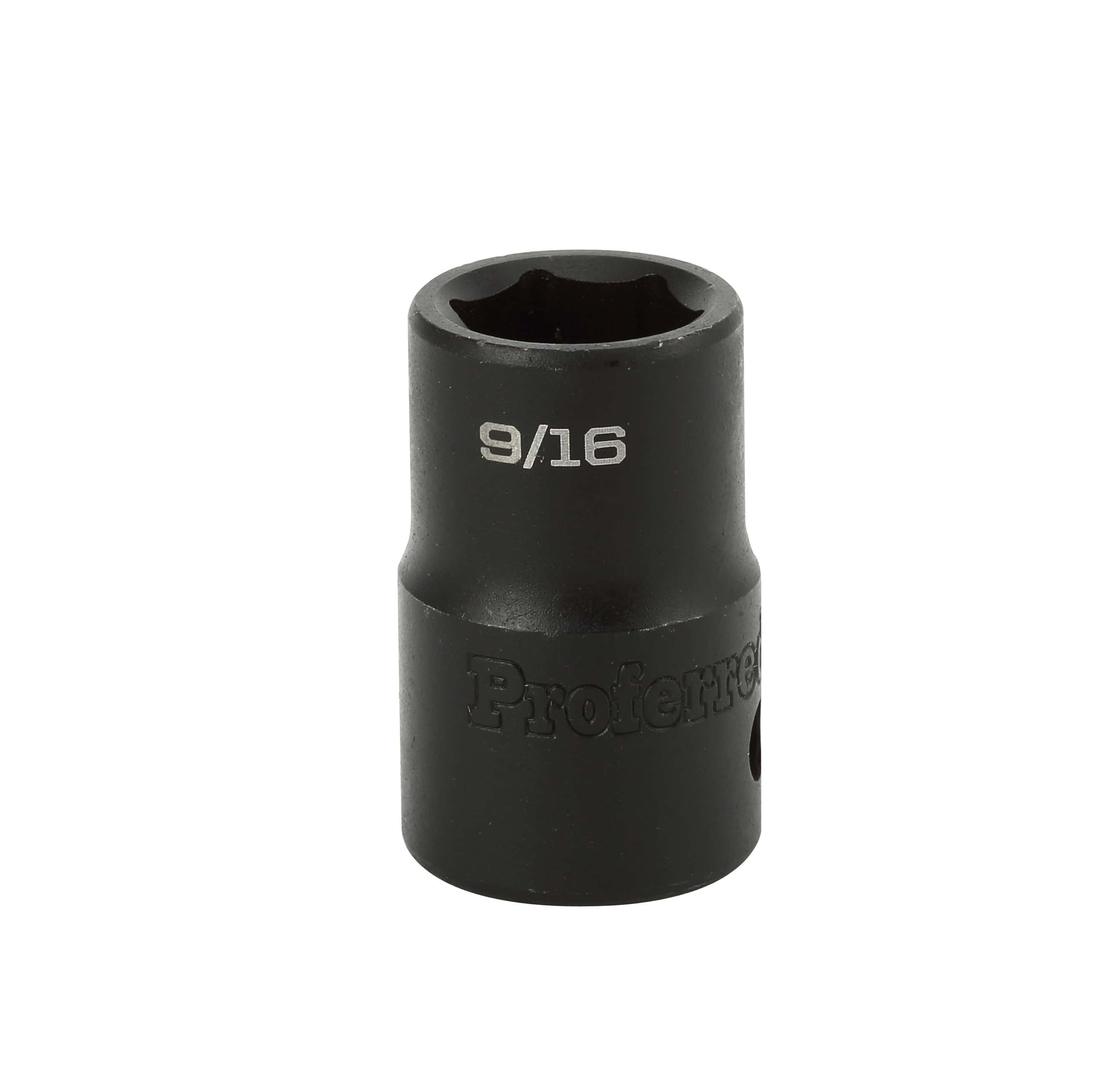 IMPACT 1/2&quot; DRIVE SAE SOCKET - 9/16&quot; IMPACT 6 Point
