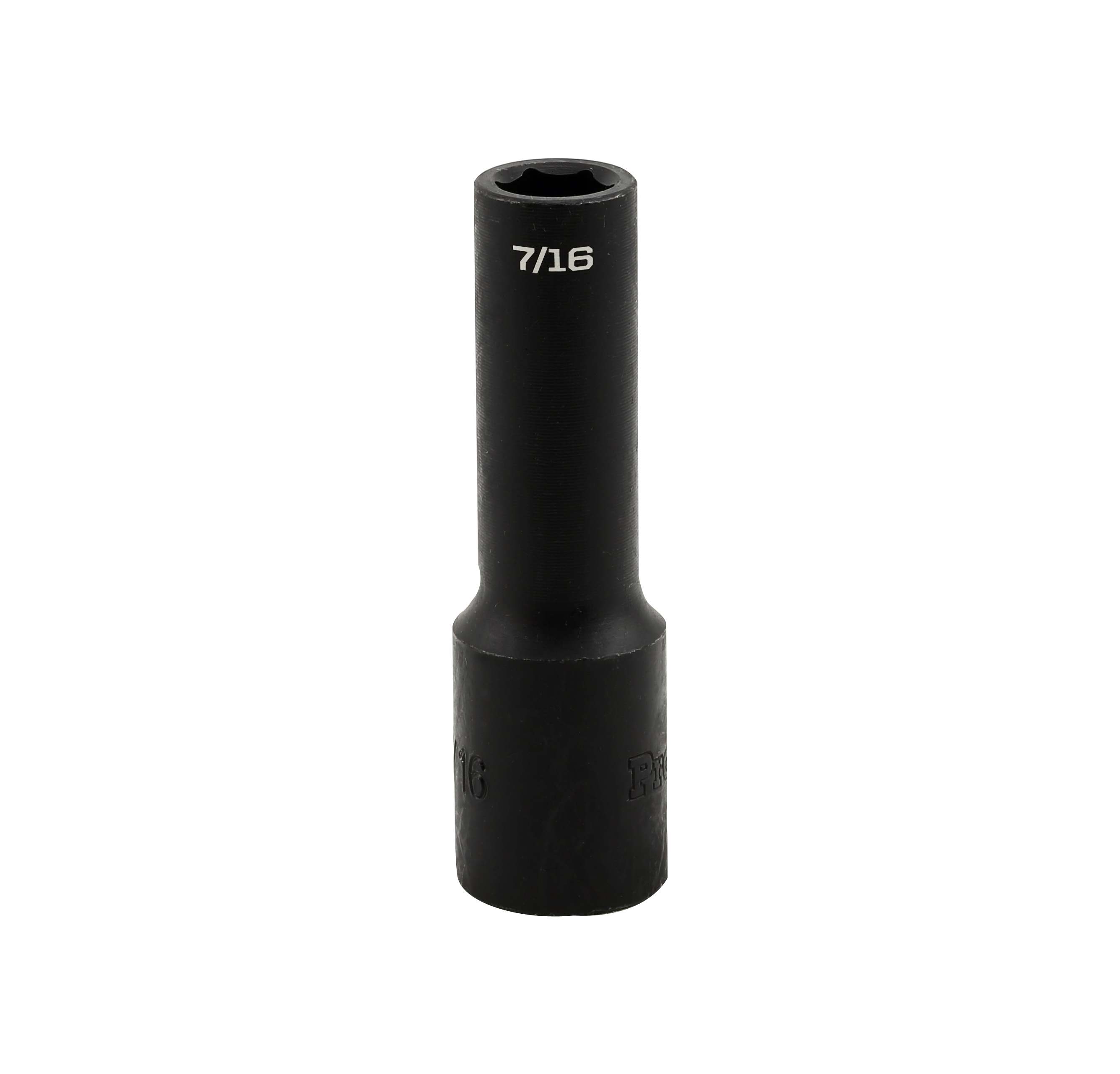 IMPACT 1/2&quot; DRIVE SAE SOCKET - 7/16&quot; DEEP IMPACT 6 Point