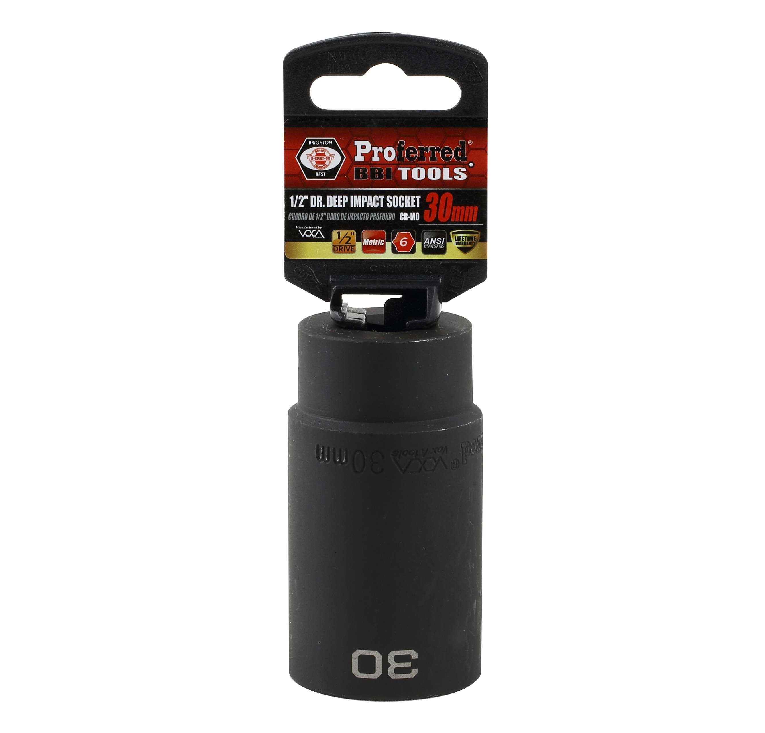 S33130 IMPACT 1/2" DRIVE METRIC SOCKET - 30 MM DEEP IMPACT 6 Point