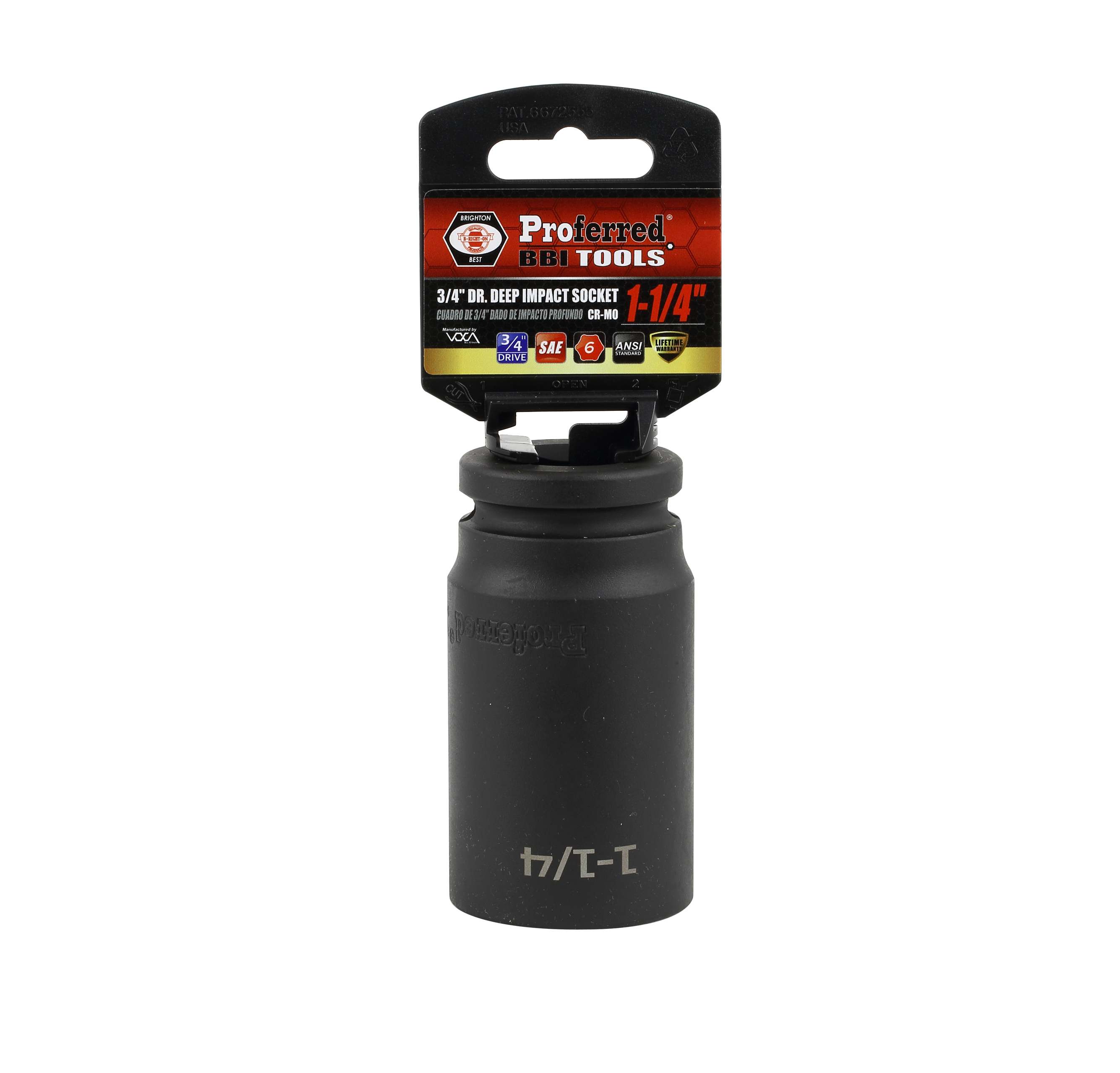 IMPACT 3/4&quot; DRIVE SAE SOCKET - 1 1/4&quot; DEEP IMPACT 6 Point