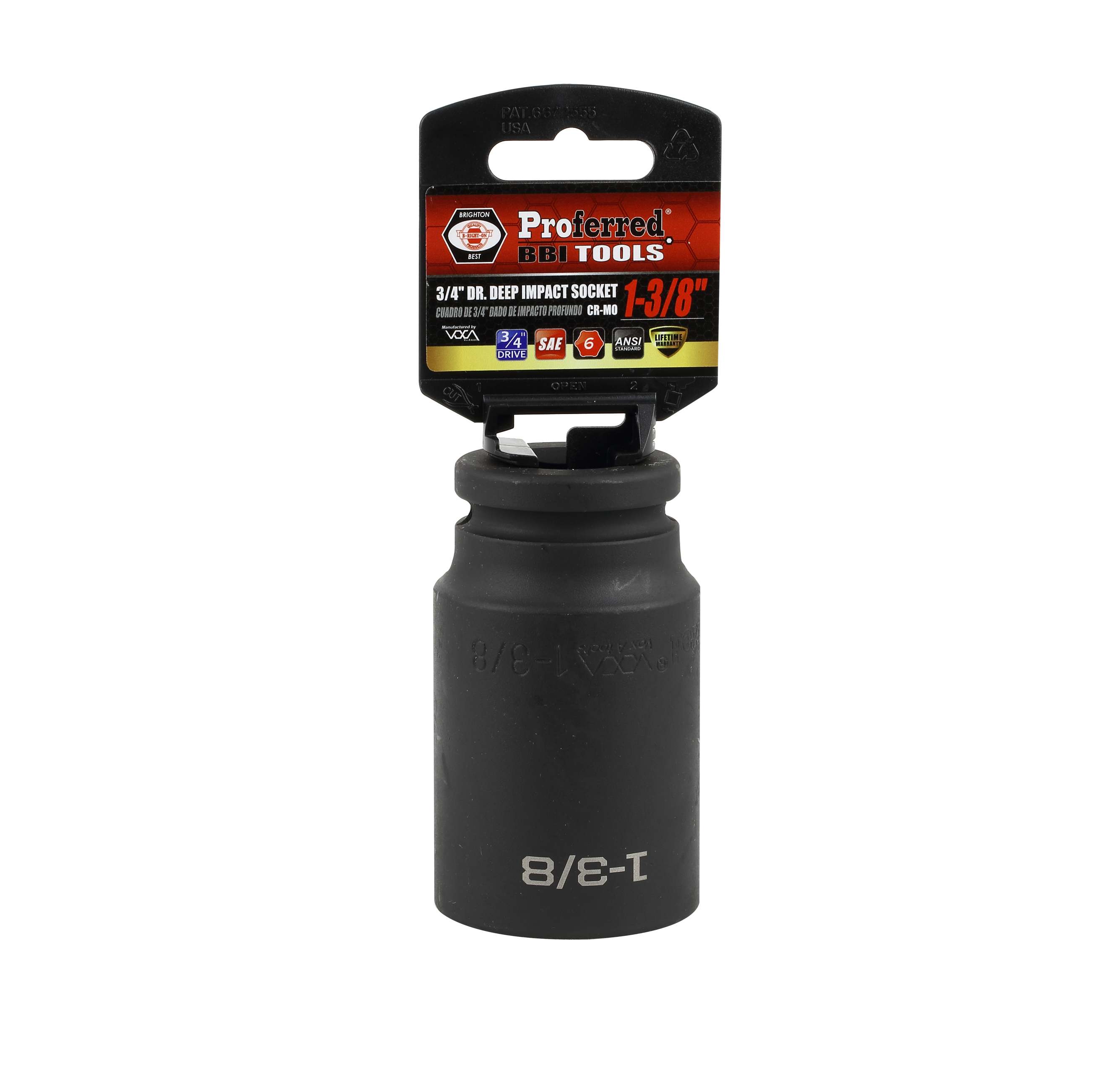 IMPACT 3/4&quot; DRIVE SAE SOCKET - 1 3/8&quot; DEEP IMPACT 6 Point