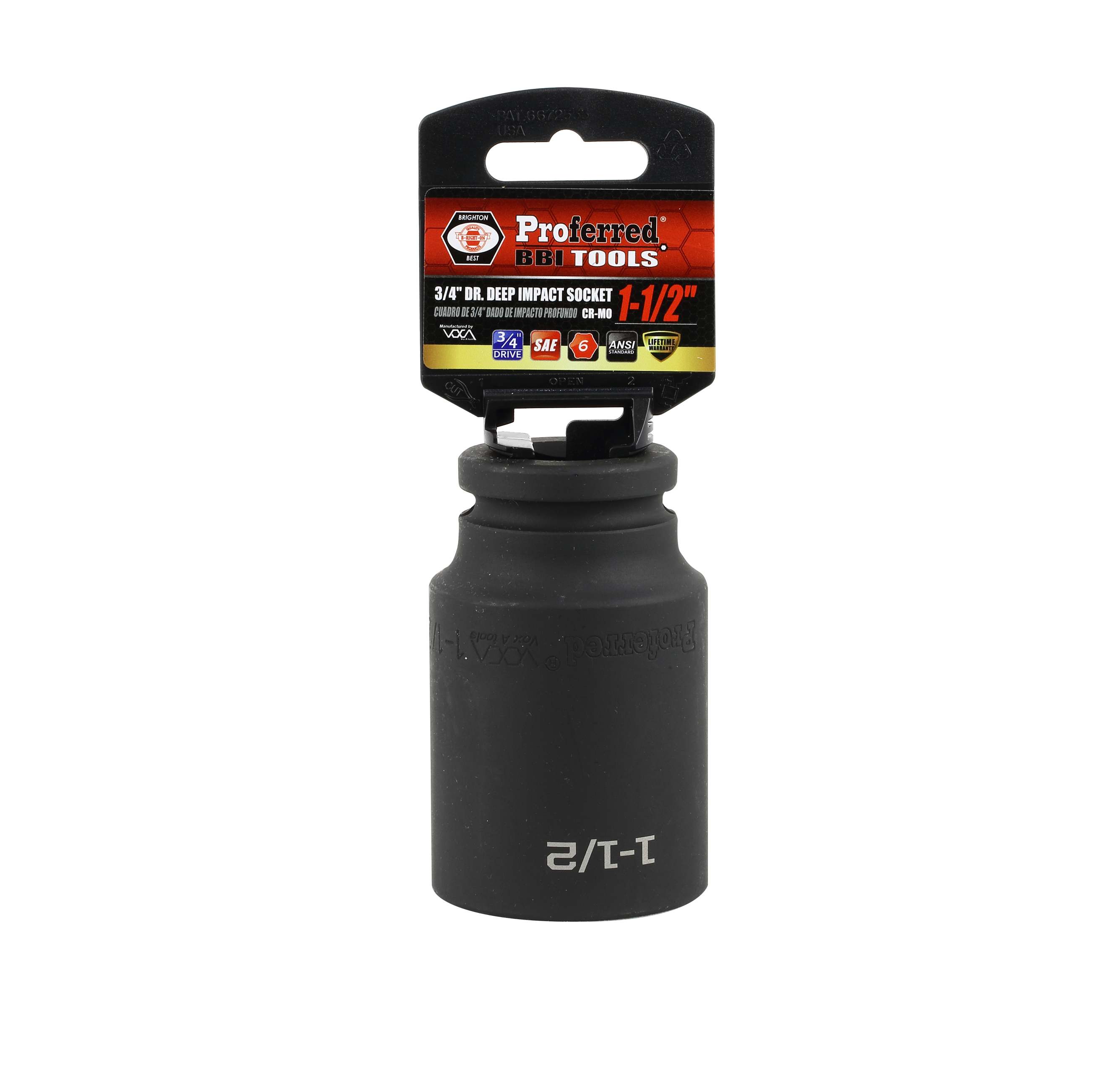 IMPACT 3/4&quot; DRIVE SAE SOCKET - 1 1/2&quot; DEEP IMPACT 6 Point