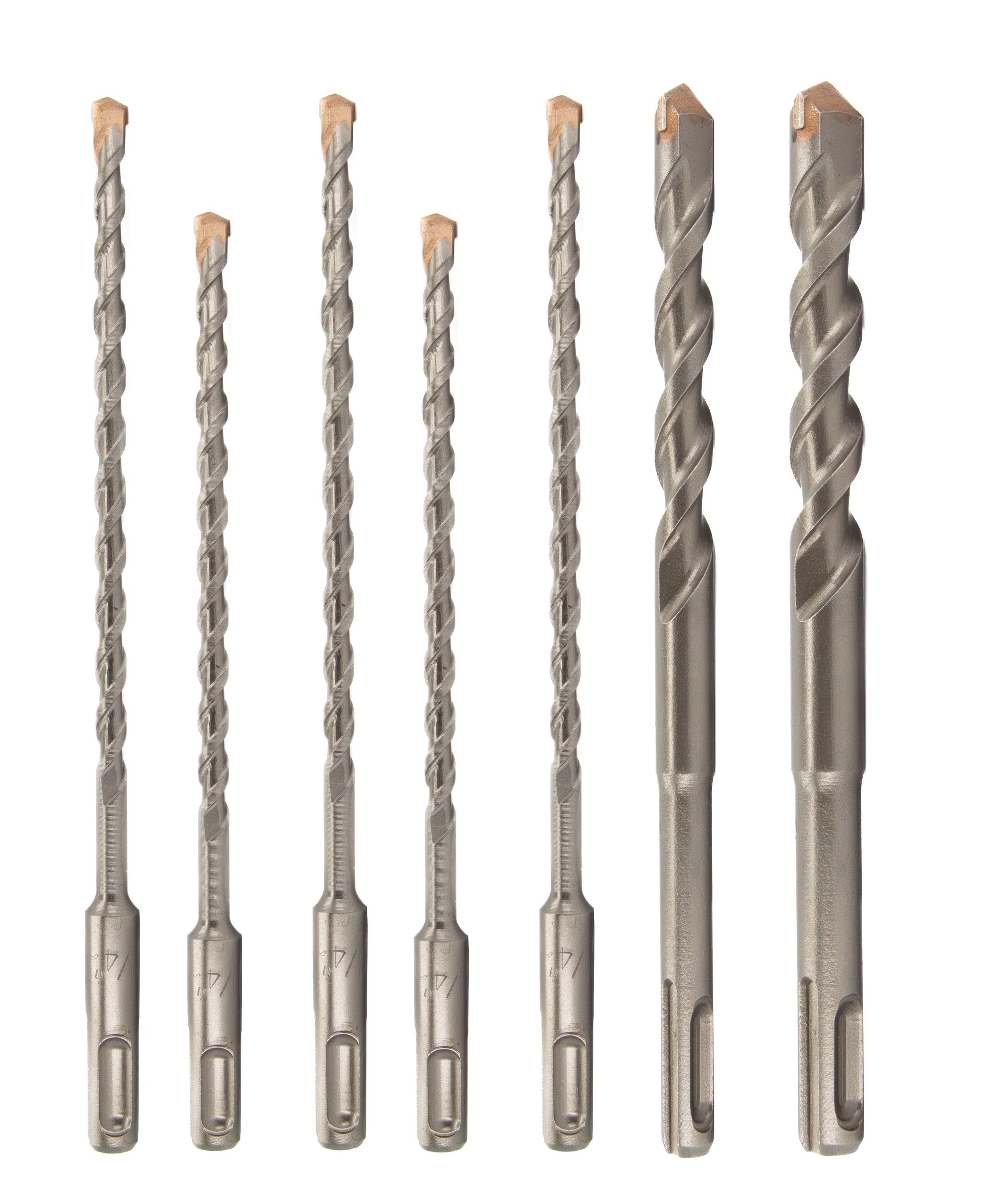 7 Piece PRO Series SDS-Plus 4-Cut Tip Hammer Bit Drill Bit Set (3/16 - 1/2)