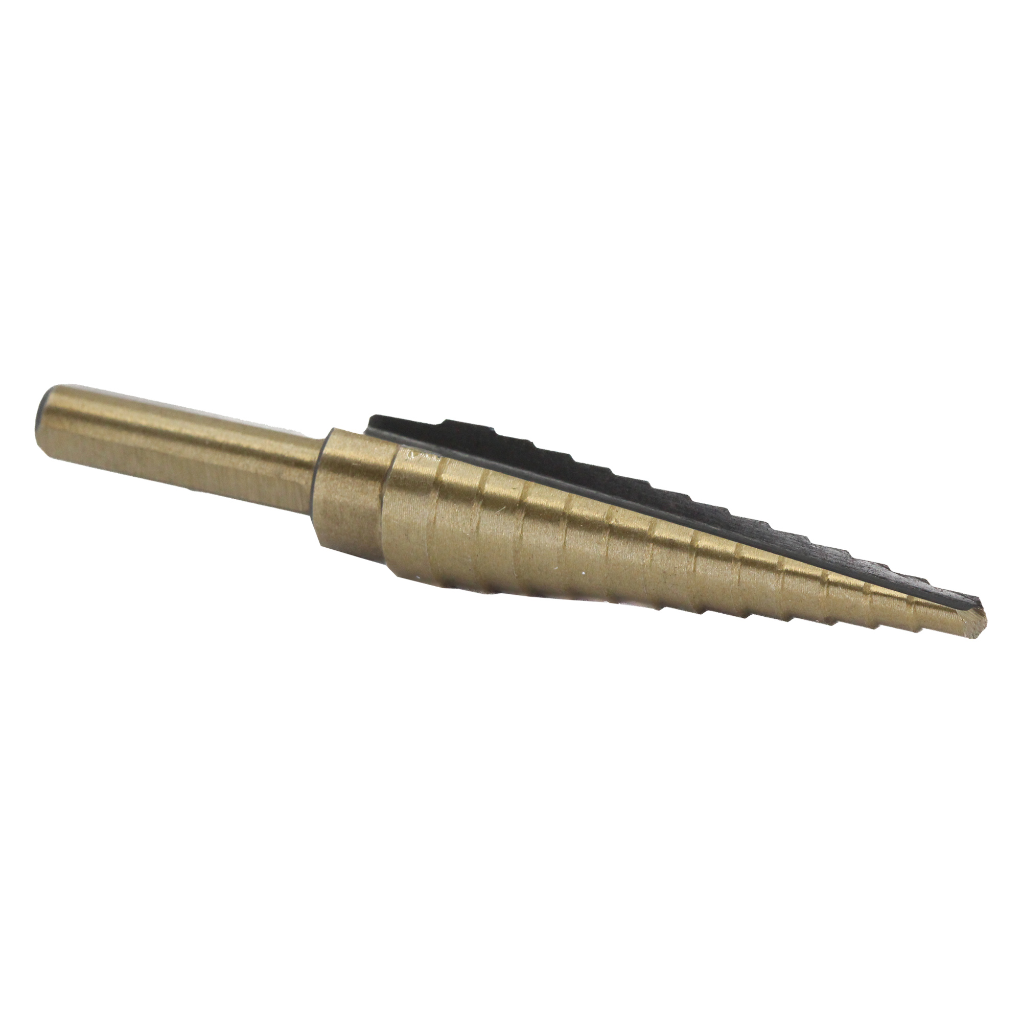 #1 HSS Black &amp; Gold Step Drill Bit (1/8"- 1/2 by 1/32")
