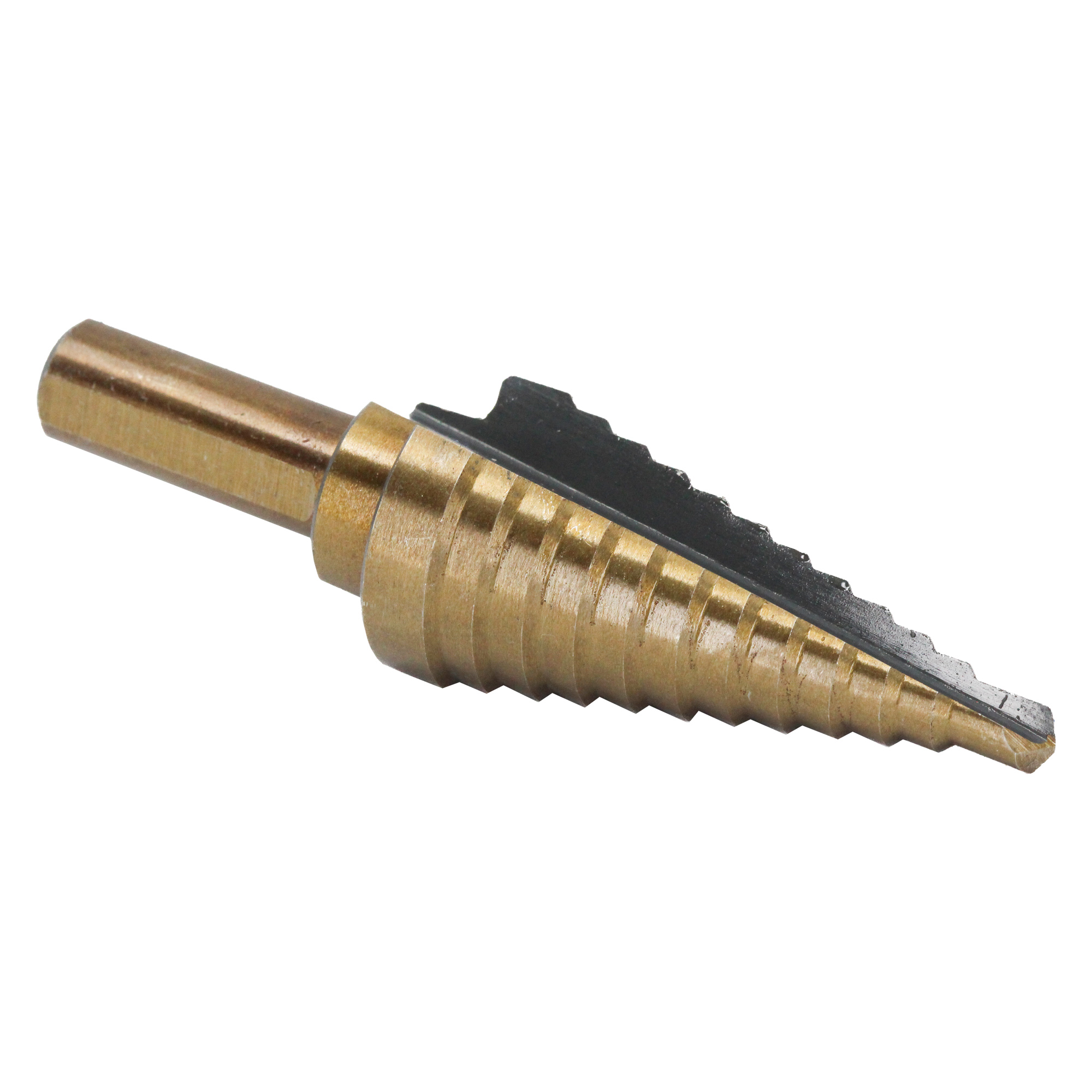 #3 HSS Black &amp; Gold Step Drill Bit (1/4" - 3/4" by 1/16")